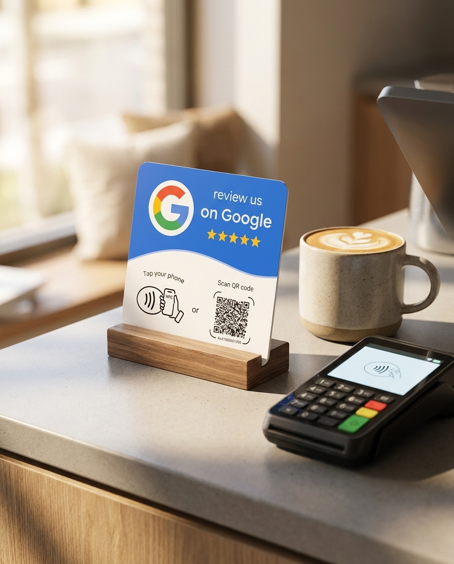Card NFC Google Review pe tejgheaua unei cafenele
